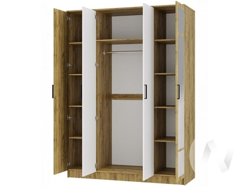 Шкаф 4-х створчатый ШК-11 МС Евро (крафт/белый)