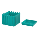 Кашпо квадратное среднее "Лардо" с поддоном 28,3*28,3*21,8 цвет бирюзовый