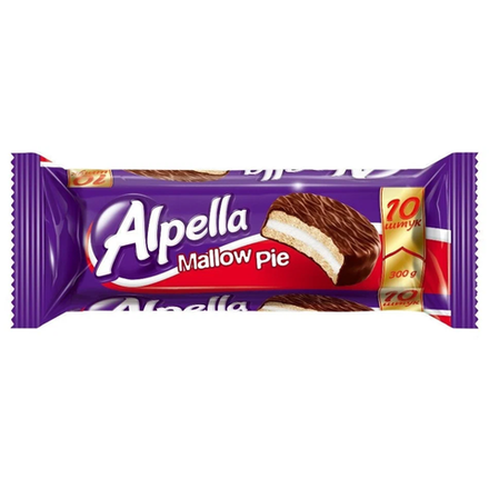 Печенье с маршмэлоу с глазурью Alpella орех 175 гр