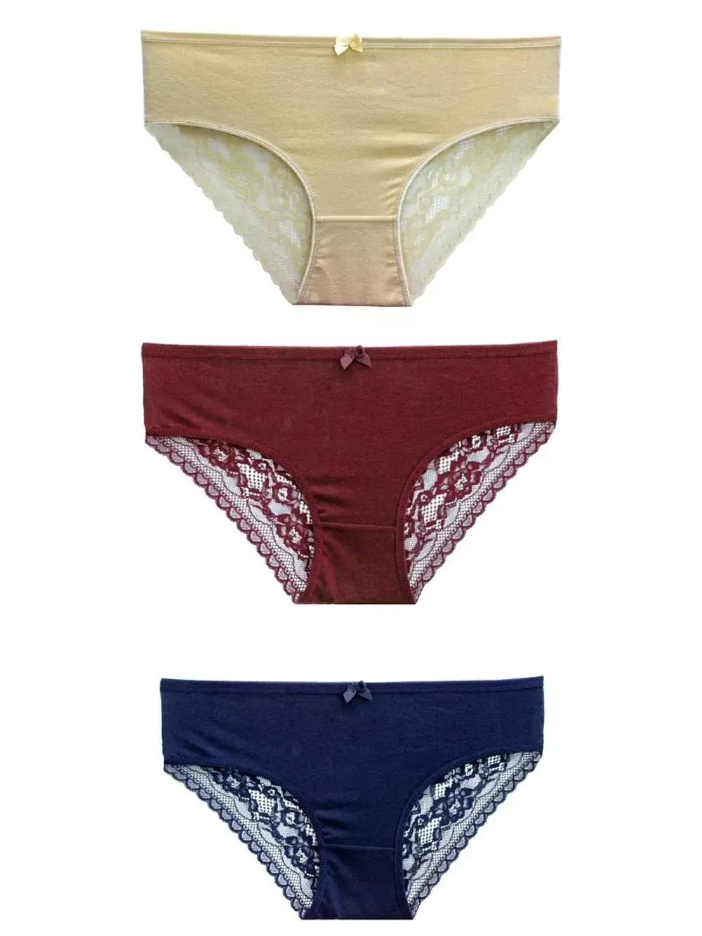 Трусы женские кружевные/Набор 3 шт