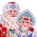 Плакат «Дед Мороз с внучкой» 25 см