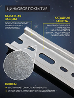 DIN-рейка монтажная, перфорированная, оцинкованная 100 мм.