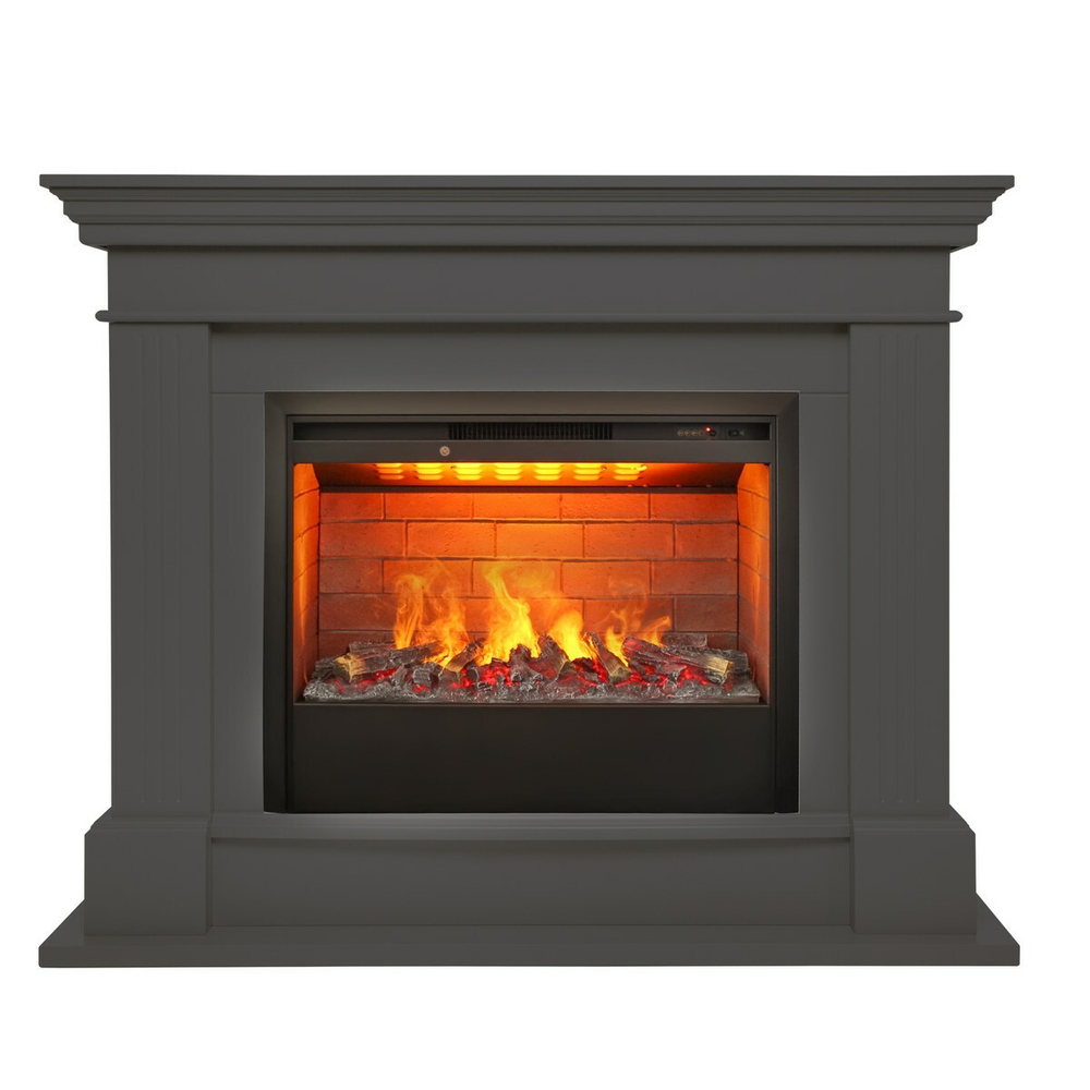 Электрокамин RealFlame Ontario 26 GR графит с очагом 3D Helios 26