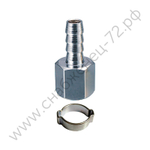 FUBAG Переходник 1/4 дюйма F на елочку 10мм с обжимным кольцом 15Х18мм