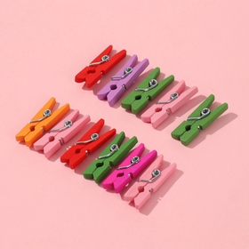 Прищепки для декора, 2,5 см, 50 шт, цвет разноцветный