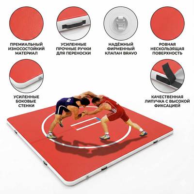 Надувной акробатический мат «Квадрат Базовый» для клуба 4×4×0,1 м