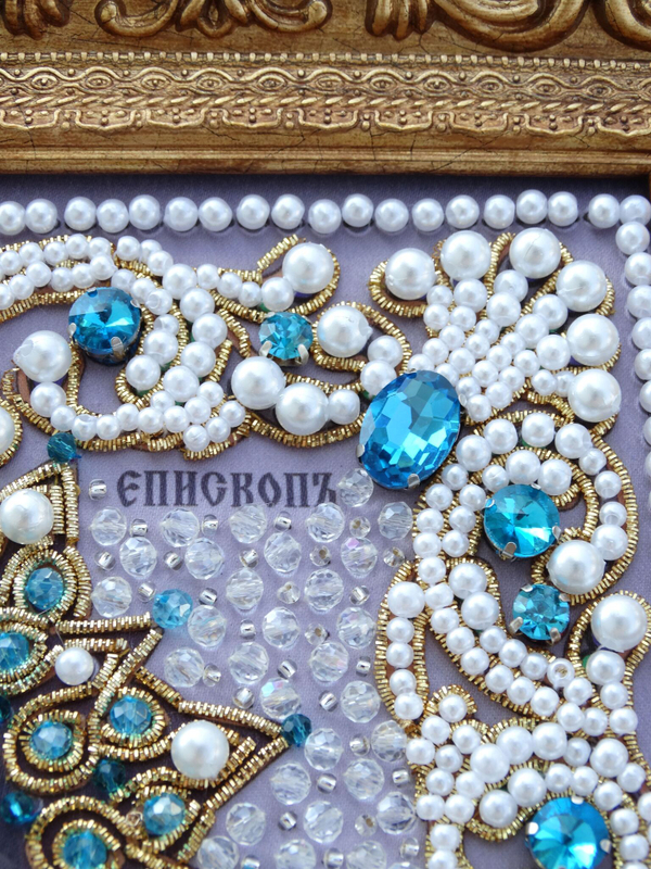 ЖС-15-ЗГ Набор для вышивания хрустальными камнями Спиридон Тримифунтский (голубой)