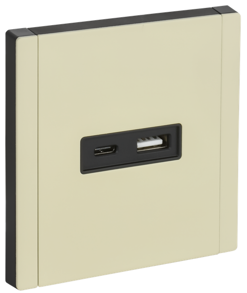 FORTE&PIANO Розетка USB A+C 3,1А FP850M металл серый сланец IEK