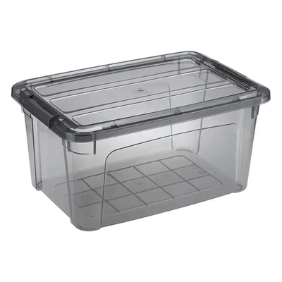 Ящик для хранения с замками КИП 5,7л Черный прозрачный