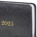 Ежедневник датированный 2025, А5, 138х213 мм, BRAUBERG "Elegant", под кожу, застежка, черный, 115938
