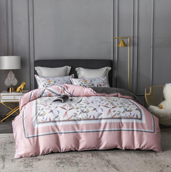 Постельное белье ЕВРО (двуспалка) Египетский Хлопок Розовый лепестки