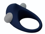 Гладкое синее эрекционное виброкольцо STIMU RING (Цвет: синий)