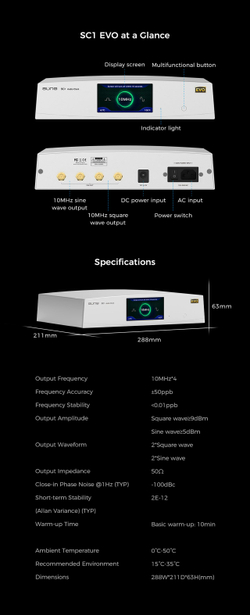 Тактовый генератор Aune SC1 EVO, цифро-аналоговый преобразователь, черный
