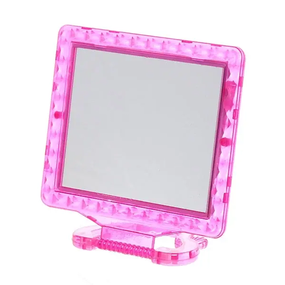 Зеркало настольное в пластиковой оправе «Классика - Ромбы» прямоугольник, подвесное 13,5*11см (Стикер на минивложение 25шт)