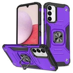 Противоударный чехол Strong Armour Case с кольцом для Samsung Galaxy A14 4G (Фиолетовый)