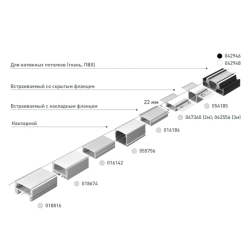 Профиль STRETCH-20-CEIL-D-CENTER-2000 WHITE (Arlight, Алюминий) 042948