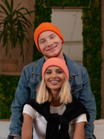 Шапка вязаная весенняя/осенняя МУЛА (Коралл)