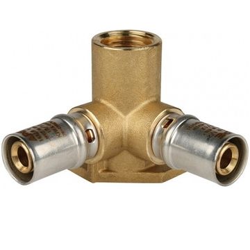 Тройник пресс Stout 16x1/2" ВР настенный с креплением (SFP-0015-001216)