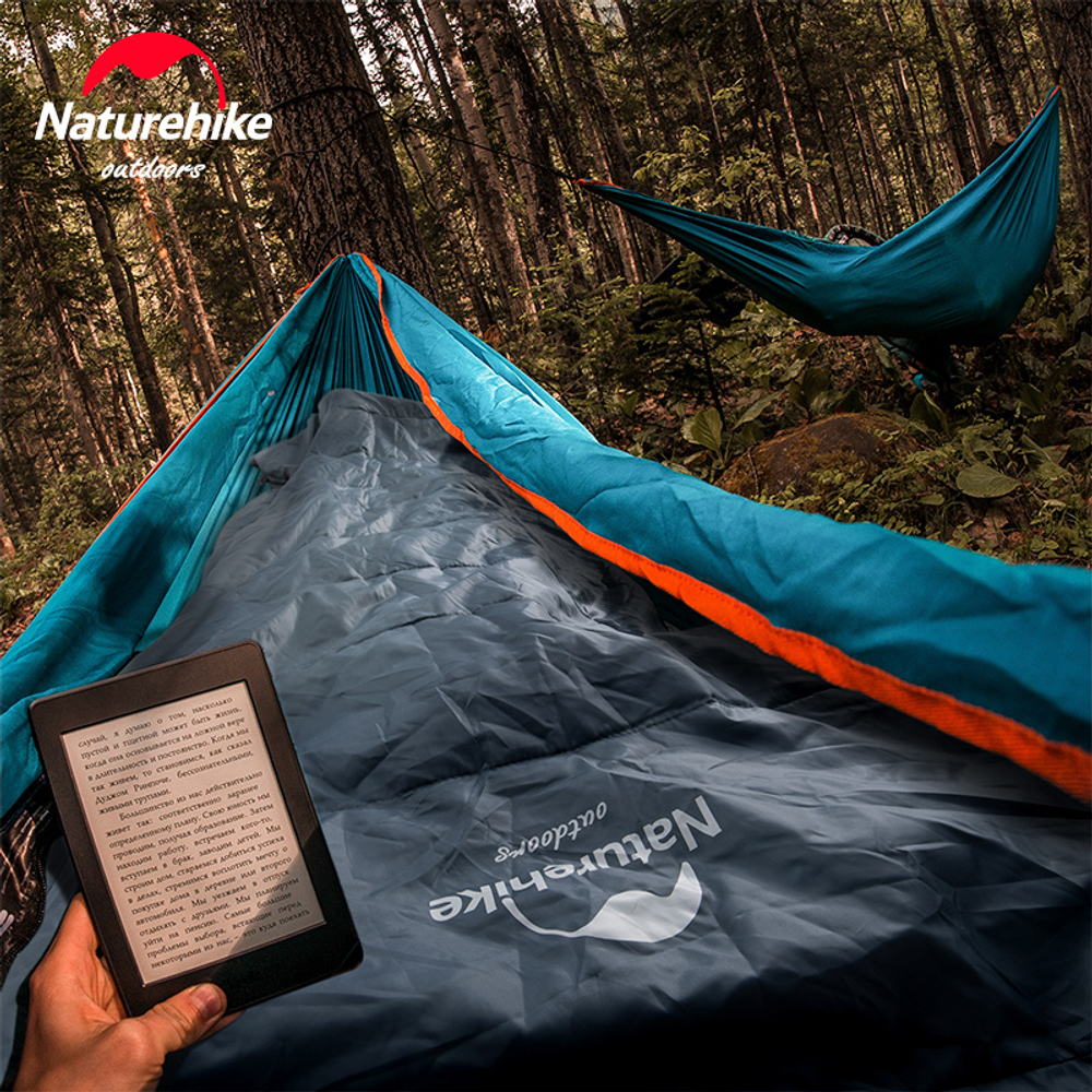 Спальный мешок Naturehike Y150L с круглым дном и капюшоном, зеленый, молния слева (NH21MSD08)