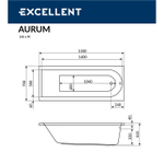 Акриловая ванна Excellent Actima Aurum 150х70 см WAEX.AUR15WH белая
