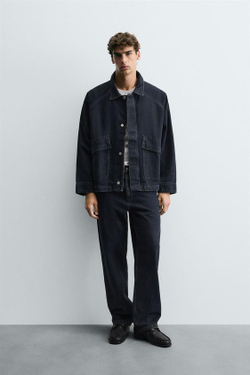 ZARA ДЖИНСЫ ЧИНОС RELAXED FIT, МОРСКОЙ ТЕМНО-СИНИЙ