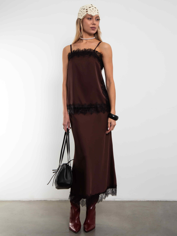 Блуза-топ Шантилье (горький шоколад)