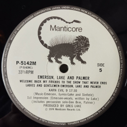 Винтажная виниловая пластинка LP Emerson, Lake and Palmer Welcome Back My Friends To The Show That Never Ends Ladies And Gentlemen (Japan 1974) (Obi)