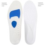 Стельки для обуви с АМОРТИЗИРУЮЩИМИ ВСТАВКАМИ, материал EVA, размер RU 34-39 / EU 35-40, с линиями выреза, SHEGRA (ШЕГРА), 700752