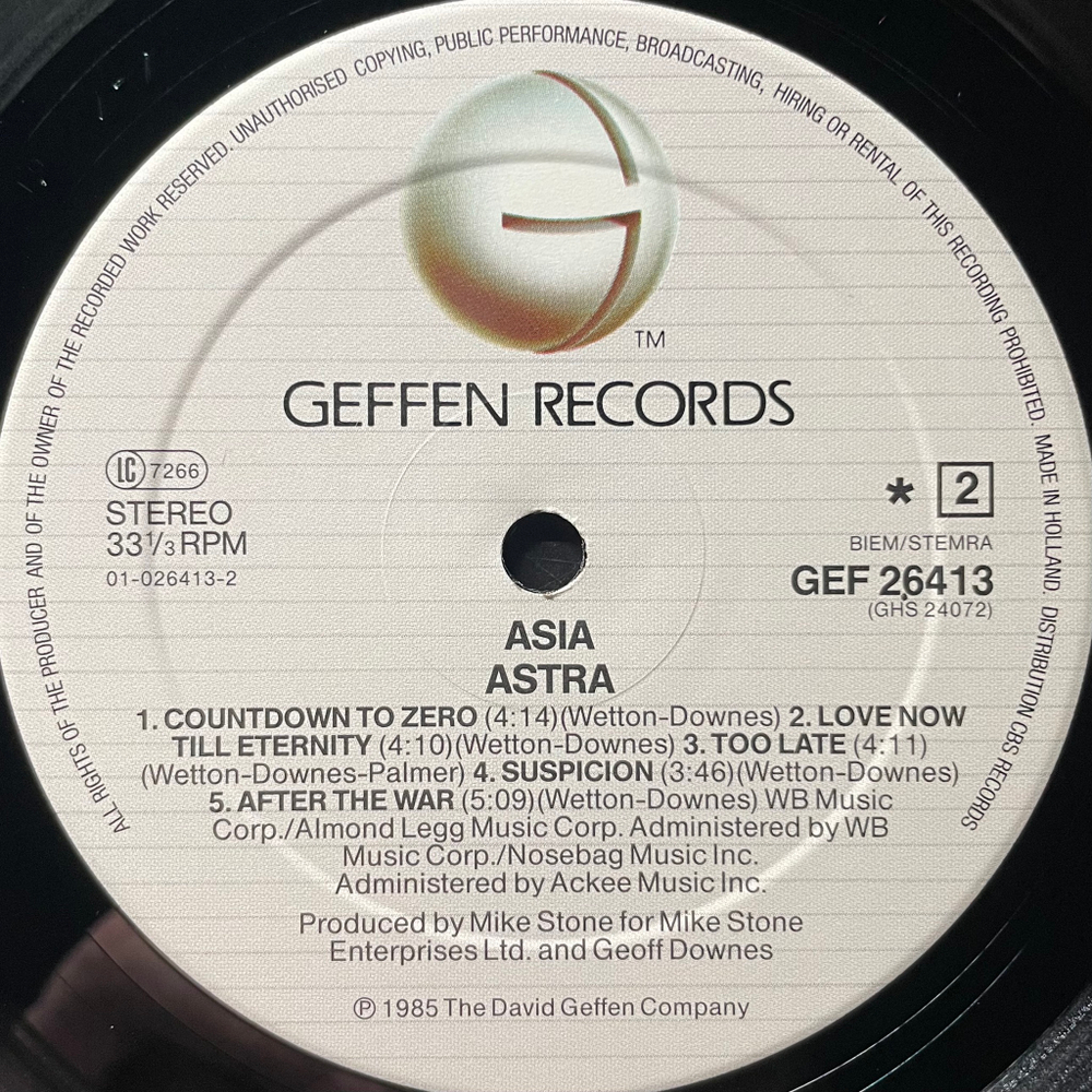 Asia ‎– Astra (Голландия 1985г.)
