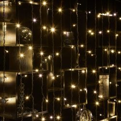 ULD-C2030-240-TBK WARM WHITE IP67 Занавес светодиодный с эффектом мерцания. 3х2м. Соединяемый. 240 светодиодов. Теплый белый свет. Провод черный. TM Uniel.