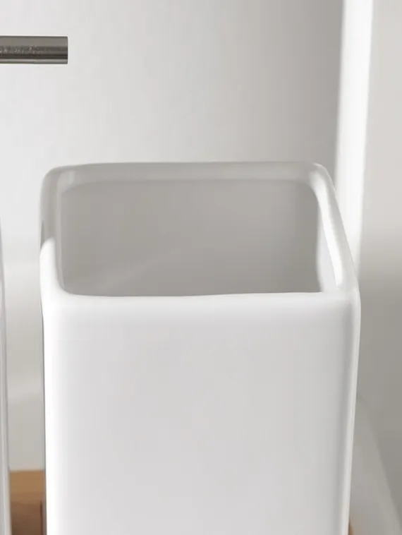 Набор аксессуаров для ванной комнаты SAVANNA Square, 3 предмета (дозатор для мыла, стакан, подставка), цвет белый