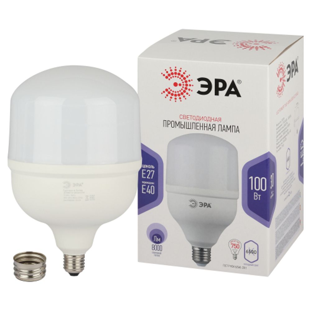Лампа светодиодная POWER ЭРА STD LED T160-100W-6500-E27/E40 100Вт колокол холодный дневной свет Е27/Е40 | Лампы cветодиодные POWER