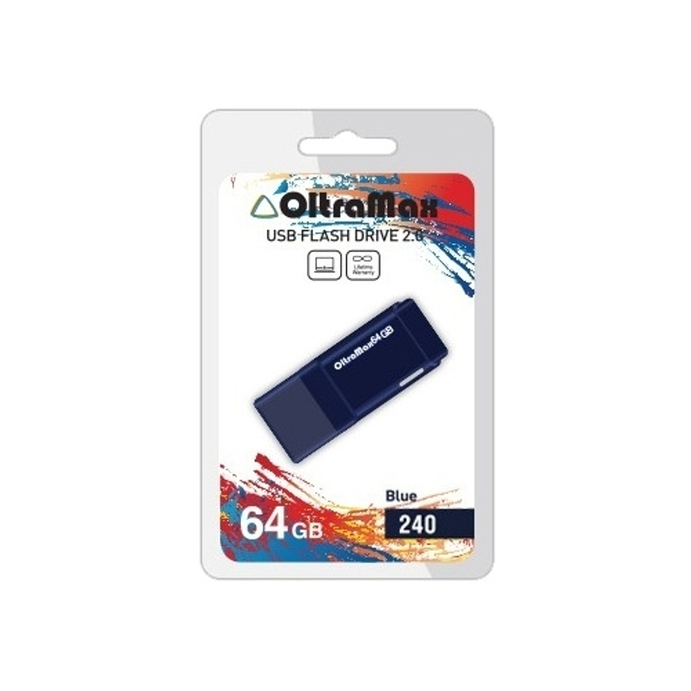 USB Флешка 64GB OltraMax 240, USB 2.0, черная