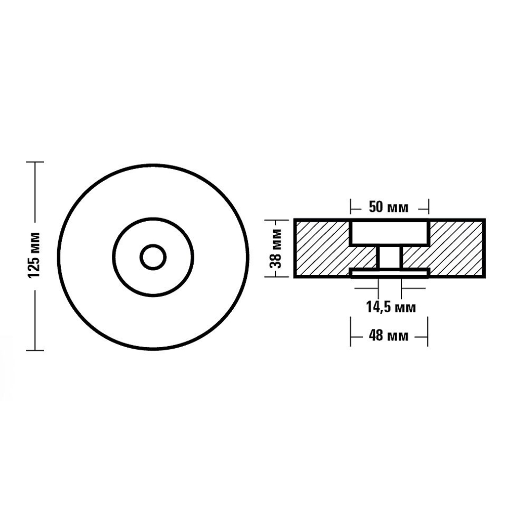 Анод магниевый, 125х39 мм (10270011)