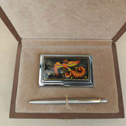 Набор подарочный "Жар-птица" с ручной росписью в футляре