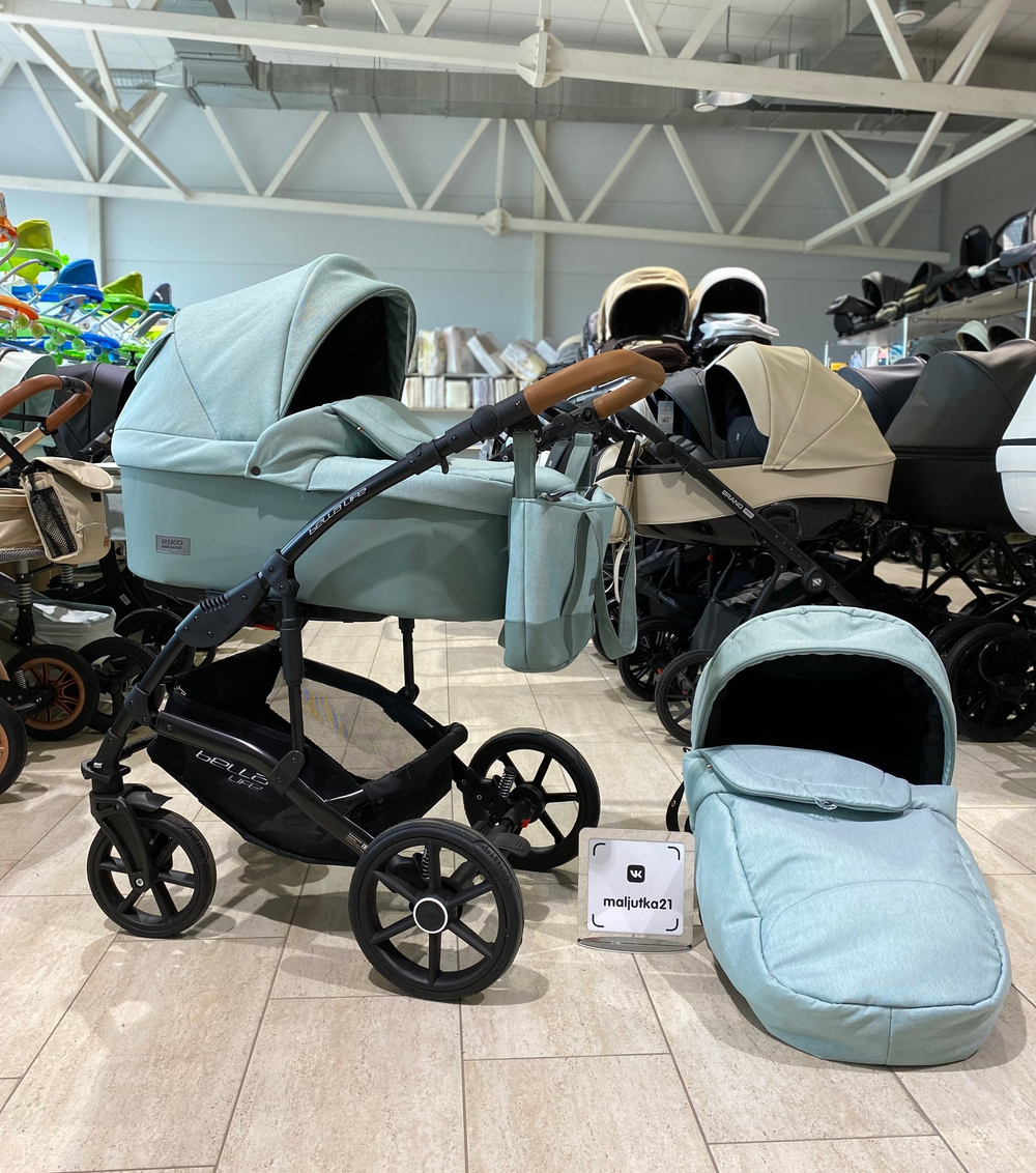 Коляска  BELLA LIFE (2 в 1) (RIKO BASIC) 02 Basil (мятный)