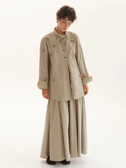 Костюм с юбкой АУРА, бежевый