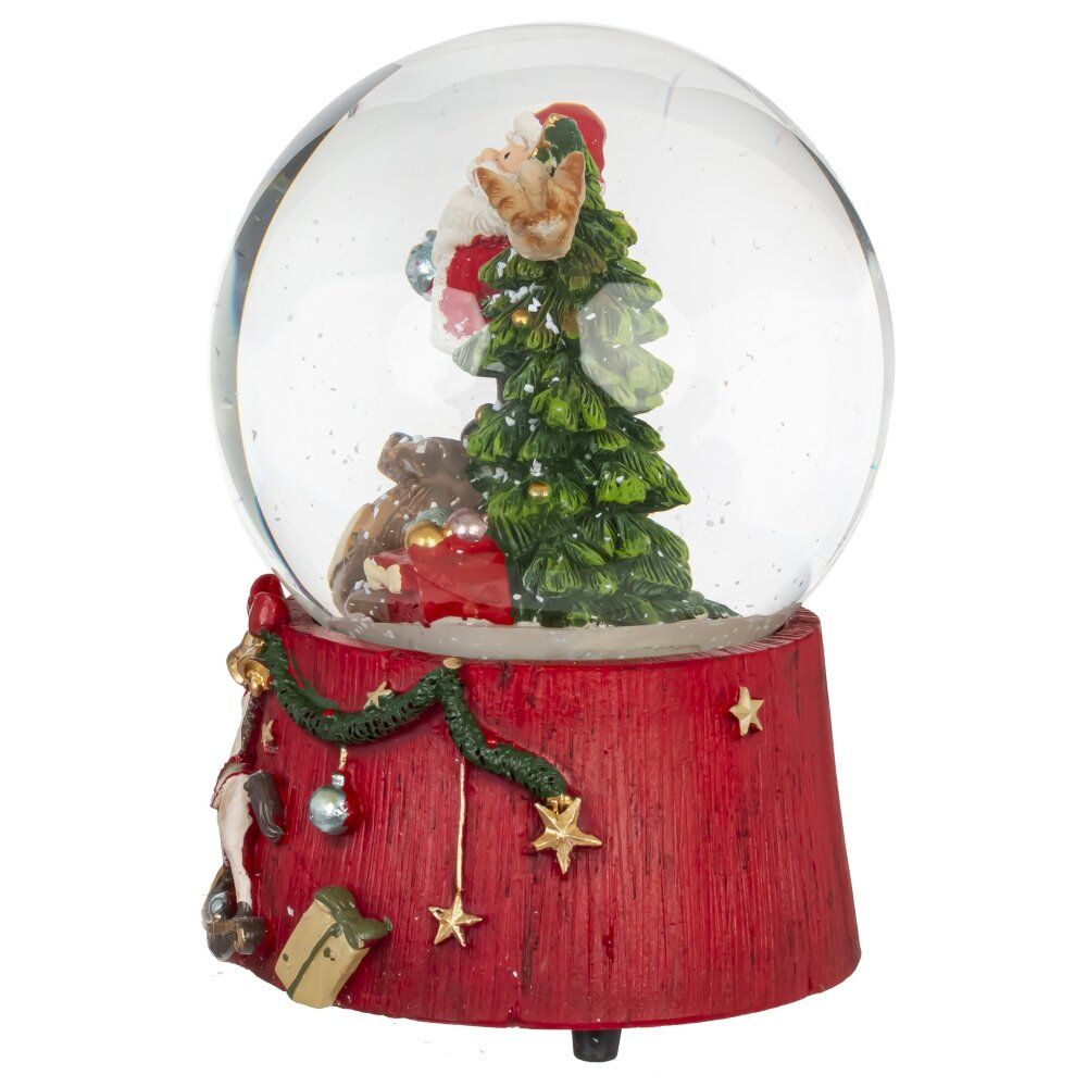GAEM Фигурка декоративная "Дед Мороз" в стекл шаре (ключ,муз), L10 W10 H14 см