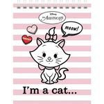 Блокнот МАЛЫЙ ФОРМАТ (110х145 мм), А6, 40 л., гребень, картон, клетка, HATBER, "Кошечка Мари", 40Б6В1гр