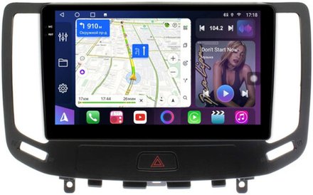 Магнитола для Infiniti G25, G35, G37 2006-2013 (поддержка Bose) - FarCar 9676 монитор 9.5" QLED на Android 14, TS18, CarPlay, 4G SIM-слот