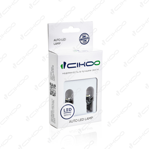Лампа светодиодная 12V 5W без цоколя белый 2 SMD (габариты, повт.поворотника) 2 шт. Cikoo