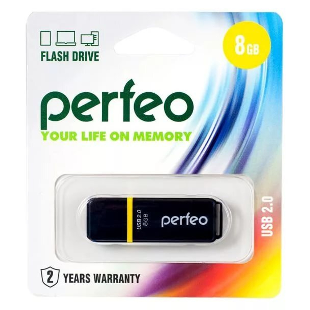 USB Флешка 8GB Perfeo C05, USB 2.0, черная