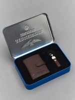 Набор подарочный Aeronautica193 визитница+брелок коричневый