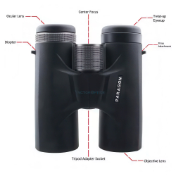 Бинокль Vector Optics Paragon 8x42 — прочный и лёгкий корпус с ПВХ покрытием