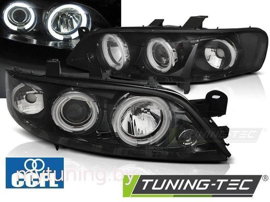 Передние фары Angel Eyes для Opel Vectra B (99-02) CCFL Black