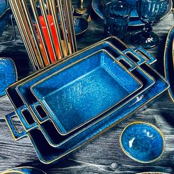 Lenardi 133-314 Прямоугольное блюдо для запекания 36,5х22х7см AQUAMARINE для запекания в под.уп.(х8)Фарфор