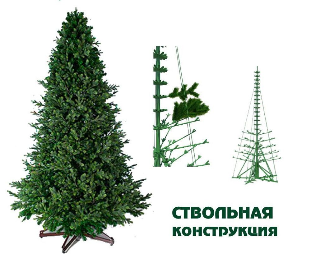 Большая елка «Сказочная» (Литая+пвх) 3,5 м