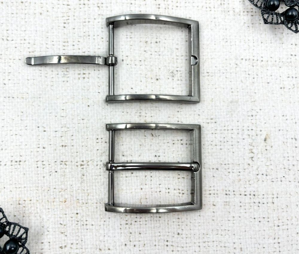 Пряжка ременная металл, ш. 4 см, чёрный никель