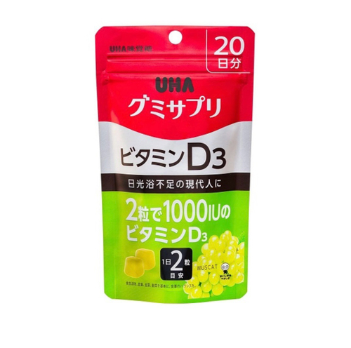 UHA Витамин D3 мармеладки со вкусом белого мускатного винограда на 60 дней (3 упаковки)