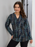 Блузка БЛ-22/черный-разноцветныйпиксель